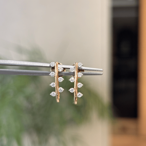 Boucles d'oreilles en diamant de laboratoire taille brillant rond, certifiées IGI, couleur EF, diamants synthétiques en or, cadeau de mariage pour femme, Bali 1,73g - Product Image 1