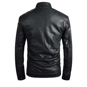 Latest Design <b>Leather</b> Winter <b>Jacket</b> <b>Men</b> Slim Fit Street Style PU <b>Leather</b> Coat <b>Brown</b> Black Goatskin Fashionable <b>Jacket</b> - Product Image 3