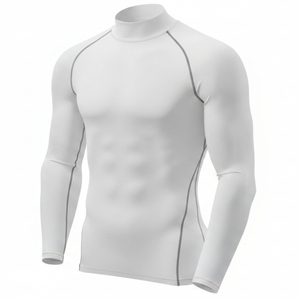 Maillot de compression pour homme en polyester, vêtements de fitness pour musculation - Product Image 1