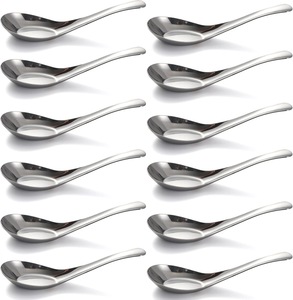 Cuillère à soupe en acier inoxydable, mini manche sur mesure, finition argentée, prix de gros - Product Image 4