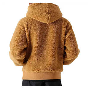 <b>Men's</b> Faux <b>Fur</b> <b>Hooded</b> Jacket Solid Color Thick Zipper Closure Regular Sleeve Outerwear - Product Image 4