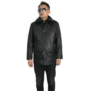 Veste noire avec logo personnalisé en cuir confortable fabriquée par Stitchmode Veste en cuir 2025 de haute qualité pour hommes - Product Image 6