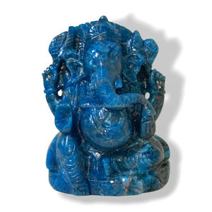 Estatua de Apatita Natural hecha a mano, escultura de Ganesha, cristal, talla de Ganesh, ídolo, figura de piedras preciosas, Art Deco, regalos de cuarzo - Product Image 1