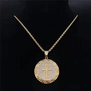 Pendentif rond Moissanite Hip Hop en forme de croix avec clarté VVS, breloque chrétienne pour homme, cadeau d'anniversaire glacé pour lui et pour les enfants - Product Image 1