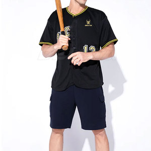 เสื้อเบสบอลน้ำหนักเบาสีทึบเครื่องแต่งกายกีฬาเบสบอลมืออาชีพ - Product Image 4
