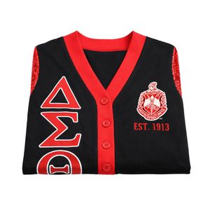 Delta Sigma Theta Black Sequin Cardigan for Women Comfortable Fit Premium Fabric Greek Sorority Apparel Casual Wear - Product Image 6