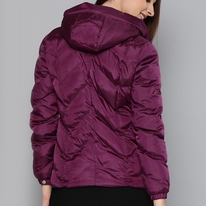 Purple Puffer Jacket Women Quilted Winter <b>Coat</b> Hooded Fleece <b>Lined</b> Padded Parka Glossy Windproof Thermal Warm Outwear - Product Image 6