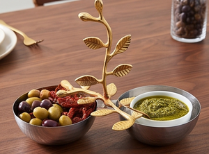 Luxuriöses Goldblatt-Dekoschalen-Set Poliertes Metall Handgefertigtes Herzstück für Hochzeitsgeschenke Heim-Deko Eleganter Wohnakzent - Product Image 5