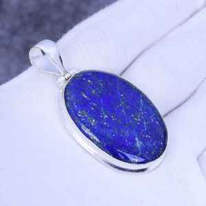 Colgante de Lapislázuli Hecho a Mano, Collar Bohemio de Plata de Ley 925, Joyería de Piedras Preciosas Naturales al por Mayor - Product Image 2