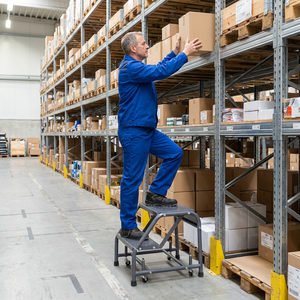 Dup_LP0139 Premium 2-Step Rolling Ladder Without Handrail for Hand <b>Carts</b> & Trolleys Product - Product Image 2