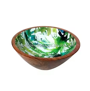 Juego de ensaladeras de madera esmaltada, ensaladeras de madera con esmalte, estampado de piña, esmalte de madera impreso - Product Image 3