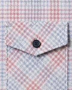 Camisa Casual Personalizada a Cuadros Rosa y Azul Cielo para Hombre, Corte Ajustado, Manga Larga, Botones, Algodón, Elegante, Calidad Premium, Ropa de Moda - Product Image 4