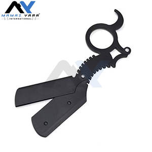 Rasoir droit professionnel allemand Black Dragon avec manche à insertion par le doigt pour rasage de près de la barbe - Product Image 2