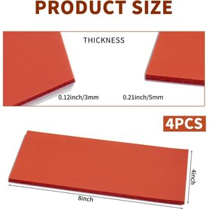 Set di 4 Tappetini in Silicone per Pressa a Caldo, 2 Spessori (1/8" e 1/5"), 10x20 cm, Accessori Resistenti al Calore per Cappelli e Pad Press - Product Image 4