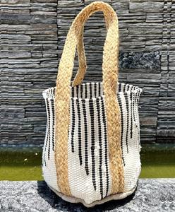 Sac fourre-tout en coton et jute tendance 2026 – Sac à main bohème personnalisable de haute qualité, réutilisable, avec deux anses pour la vie quotidienne - Product Image 2