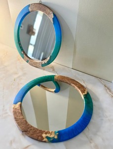 Premium Resin Inlay Wooden Wall Mirror Elegant Handcrafted Frame Mirror for Home Decor Hotel Interiors and Gifting - Product Image 5
