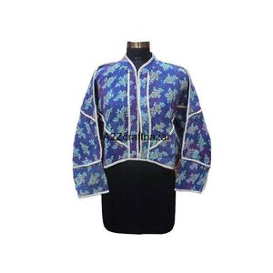 Chaqueta Gudari Hecha a Mano para Mujer, Algodón Estándar, Estilo Indio Kantha, Multicolor, Vintage, 100% Puro, Étnico, Ecológico, Primavera - Product Image 1