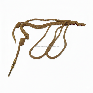 Aiguillette professionnelle de luxe personnalisable en double fil métallique avec épingle de sûreté et embouts métalliques dorés à double pointe pour uniforme - Product Image 4