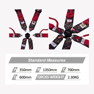 Ceinture de course à 6 points certifiée FIA SPORT PLUS 5 avec sangles d'épaule FHR, OEM ODM, logo personnalisé, couleur, fournisseur en gros - Product Image 4