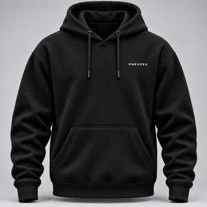 Custom <b>Black</b> Minimalist Pullover Hoodie Men's Casual Sportswear <b>Sweatshirt</b> Raised Logo OEM ODM Wholesale Manufacturer - Product Image 6