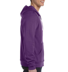 Sweat à capuche zippé en polaire violet pour homme, impression personnalisée, logo et tissu sur mesure, option grandes tailles - Product Image 3