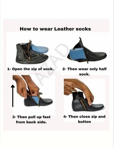 High Quality Winter <b>White</b> <b>Socks</b> Azad Leather Zipper Ankle Khuffs Footwear Genuine Leather Warm Comfortable for <b>Men</b> For Sale - Product Image 2