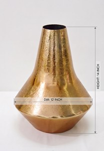 Fancy Hot Aluminum Hammered Texture Rose Gold Color Hot Selling Fancy Modern Flower <b>Vase</b> <b>Unique</b> Style Fancy Wedding Flower <b>Vase</b> - Product Image 6