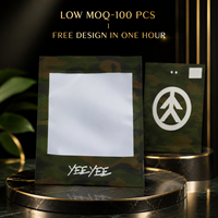 Faible MOQ 100 pièces, sac refermable plat de qualité alimentaire avec fenêtre, logo personnalisé, camouflage, scellé sur 3 côtés, pour café et snacks