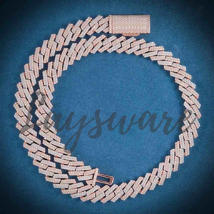 Collar Personalizado de Eslabones Cubanos de Moissanita Unisex Certificado por IGI de 12 mm y 14 mm, Estilo Hip Hop, Plata 925 - Product Image 6