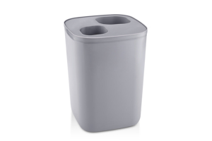 Plastic Recycling <b>Bin</b> With Dual Compartment <b>Lid</b> Indoor Kitchen Waste Storage Bucket Minimalist Rectangular Design - Product Image 4