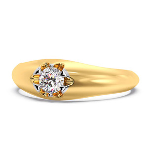 แหวนทองคำประดับเพชรทรงกลมคลาสสิก - Product Image 3