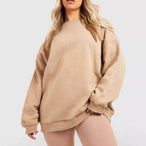 Sweat-shirt en molleton confortable pour femme, coupe ample, col rond, manches longues, décontracté, chaud, streetwear - Product Image 1