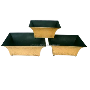 Macetas Clásicas Circulares de Metal Brillante, Ecológicas, para Piso y Escritorio, Organizador de Macetas con Asas y Orificio de Drenaje - Product Image 6