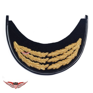 Visera KEW al por mayor, bordada a mano con 3 filas de hojas de roble, para uso en desfiles y uniformes ceremoniales, visera de Mylar - Product Image 2