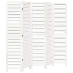 ฉากกั้นห้องไม้เพาโลเนียสีขาวล้วน 5 บาน ดีไซน์หรูหรา ทนทาน - Product Image 2