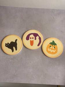Cute Pumpkin Design Coaster Sets Suitable For Kids Drink <b>Table</b> <b>Protection</b> Daily Use Home And Kitchen Decor Wholesale From India - Product Image 3