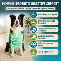 Suplemen Pencernaan Anjing Bentuk Kunyah Tablet Labu Probiotik Multivitamin Penyerapan Cepat Kesehatan Usus Dukungan Imunitas Bebas Biji-bijian OEM