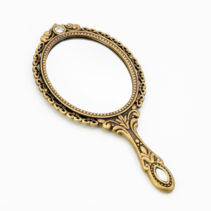 MACY BEAUTY KOREA Antique Bronze Oval <b>Handheld</b> <b>Mirror</b> with Crystal Vintage Vanity <b>Mirror</b> - Product Image 6