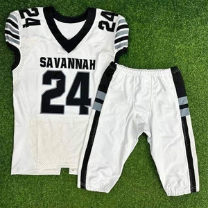 Vêtements de sport personnalisables, imprimés par transfert thermique, 100% polyester, séchage rapide, manches courtes, uniforme de football américain pour hommes, faible MOQ - Product Image 2
