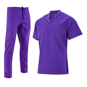 Ensemble de blouses et pantalons médicaux personnalisables pour femmes, uniforme d'infirmière extensible, ensemble de blouses médicales pour femmes, haut bleu marine à col en V - Product Image 1