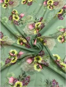 ผ้าโพลีเอสเตอร์จอร์เจตต์ เนื้อเครปละเอียด นุ่มพลิ้ว น้ำหนักเบา เหมาะสำหรับตัดเย็บเสื้อผ้าแฟชั่น เสื้อเบลาส์ ผ้าพันคอ - Product Image 4
