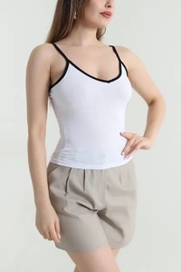 Women's Olive Green Ribbed <b>Tank</b> <b>Top</b> Crew Neck Solid Casual Autumn Knitted Plus Size Breathable Eco-Friendly Front Regular Fit - Product Image 6