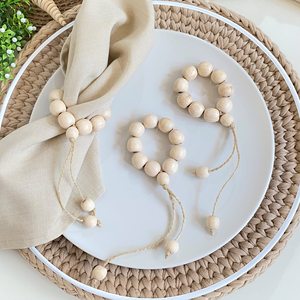 Wooden beads handmade new luxury design napkin ring here <b>top</b> seller <b>table</b> <b>decoration</b> here - Product Image 2