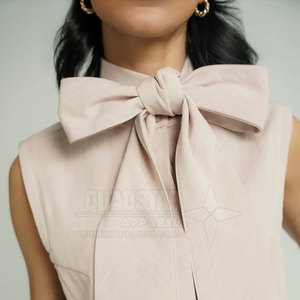 Hauts décontractés pour femmes, col simple à nœud, toutes saisons, 100 % coton écologique, séchage rapide, logo personnalisable sur le devant, haute qualité, en stock - Product Image 5