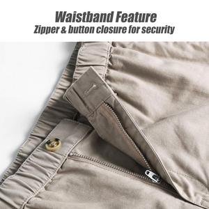 Men's Solid Color Polyester/Cotton Canvas <b>Cargo</b> Bermuda Shorts Elastic Waist Drawstring Closure Casual Mid Rise Breathable - Product Image 4