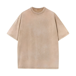 เสื้อยืดคอกลมแขนสั้นทรงโอเวอร์ไซส์สำหรับผู้ชาย สีเขียวมิ้นท์ ล้างสีแบบแอซิด สไตล์สตรีท - Product Image 6
