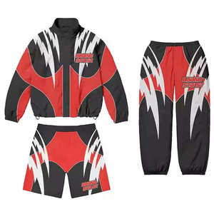 Wholesale Men's Windbreaker Set 2 Piece Streetwear Color Block Tracksuit <b>Waterproof</b> Sportswear Jogging Suit <b>Jacket</b> and Pants - Product Image 3