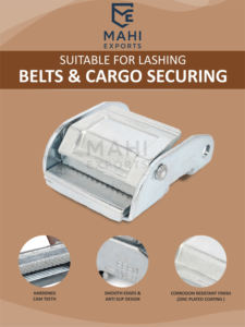 Boucle à came robuste en acier doux et alliage de zinc de 50 mm, 1200 kg (2646 lb), pour sangle de fixation - Product Image 3