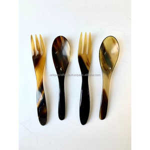 Juego de Cucharas Hechas a Mano con Cuerno de Búfalo Natural, Diseño Clásico Ecológico, Mango Corto, Decoración Única para el Hogar de Estilo Indio - Product Image 5