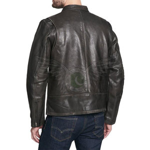 Veste en cuir premium pour homme, style décontracté tendance, coupe ajustée, logo personnalisé, pour l'automne et l'hiver. - Product Image 3